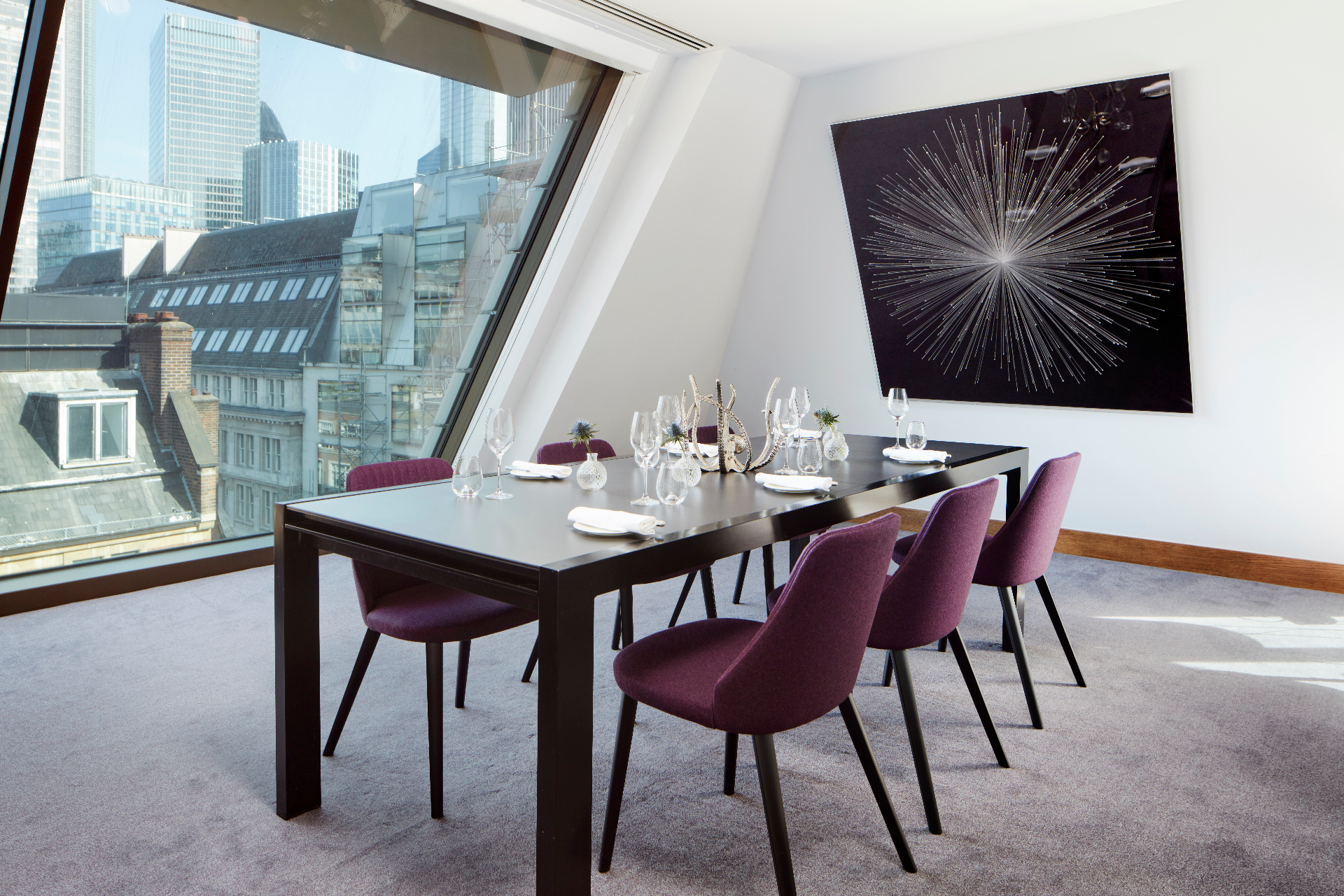 Chef's Table private dining room at Angler with London skyline view